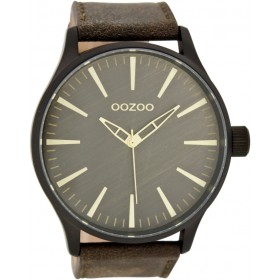 OOZOO Timepieces 51mm Βrowngrey Leather strap C7423